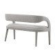 Grey Taupe Boucle Open Curved Back Bench